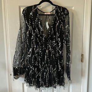 Paradise Sequined Black Romper
